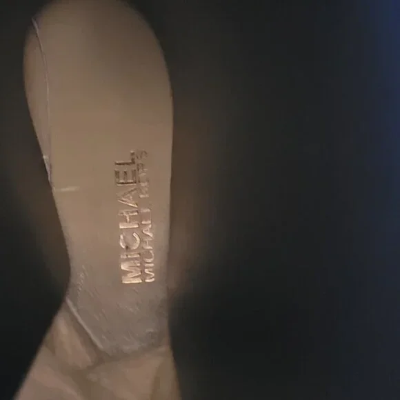 Michael Kors black leather round toe mid calf heeled boots size 8 - Picture 16 of 16